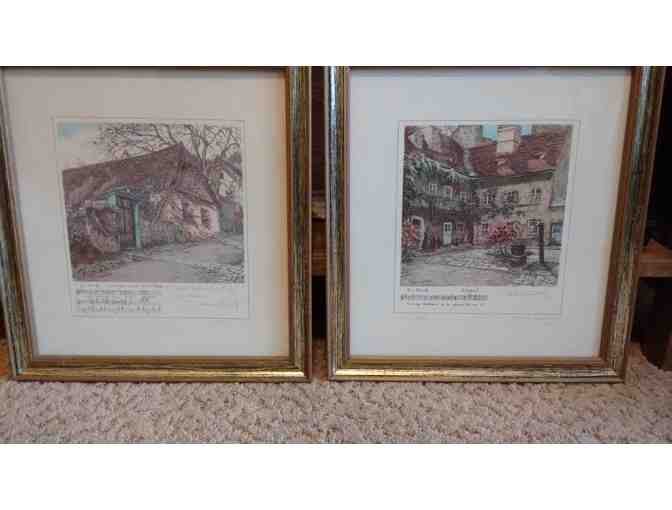 Art: A pair of German Prints with music score