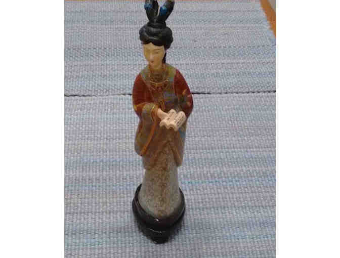 Vintage Chinese cloisonne Court Lady Statue #1