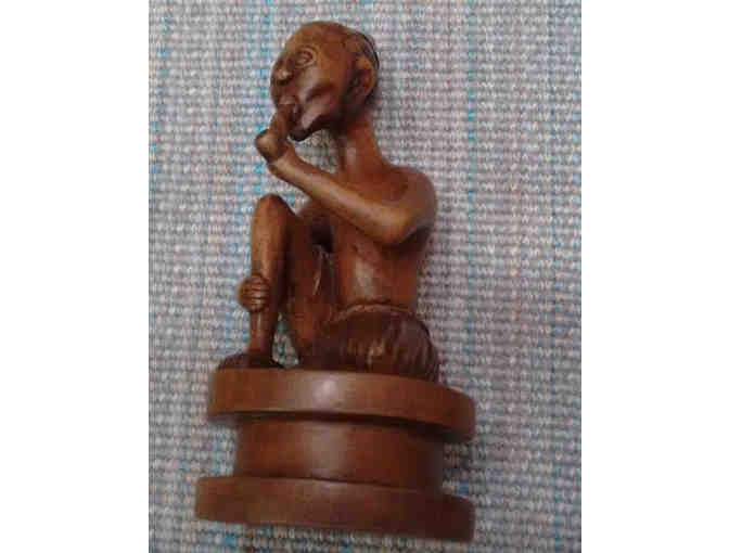 Hand-carved African wooden figurine