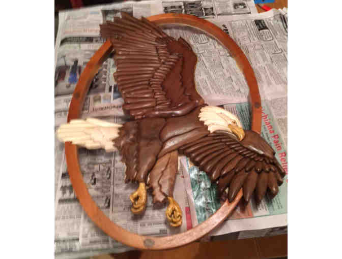Art: Hand-crafted wooden (Intarsia) Eagle