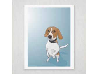 Custom Pet Illustration printed on an 11x14 archival print