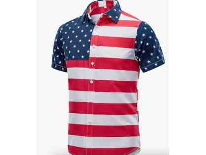 American Flag Button Down Shirt- Size Large
