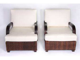 Walters Wicker Laguna Club Chairs (pair)