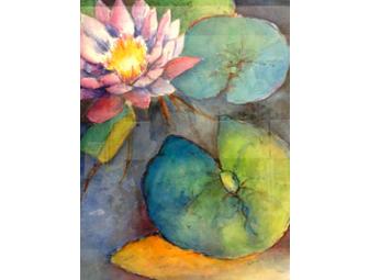 'Lily Pads' hand-colored giclee by Marvey Mueller