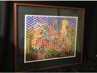 Cubist Watercolor 'Animals in  the Jungle'