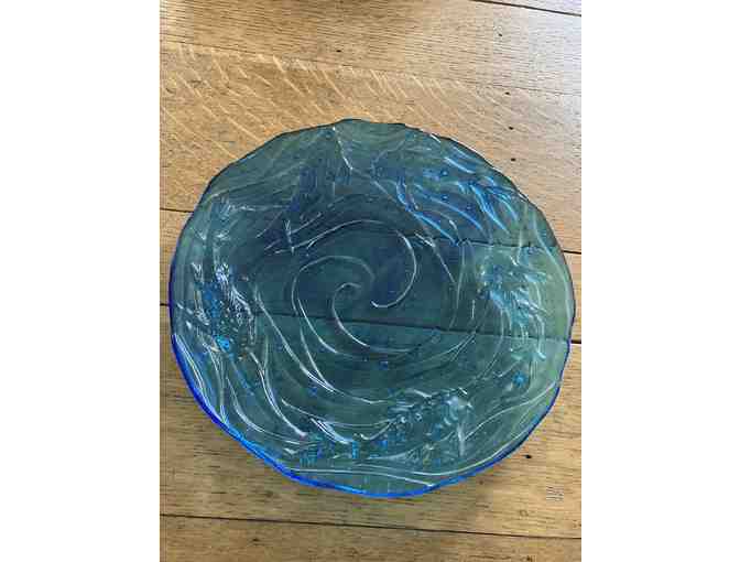 'Swimming Koi' Glass Platter by Rocio Smith