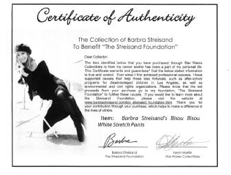 Barbara Streisand Bisou Bisou white stretch pants