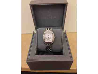 Lady's White Stainless Steet Urban Mini Diamond Dial Michele Watch and Band