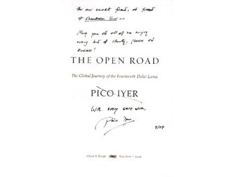Pico Iyer: Signed 'The Open Road: The Global Journey of the XIV Dalai Lama'