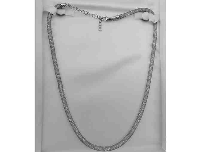 Sterling Silver/Black Rhodium Sparkling Necklace