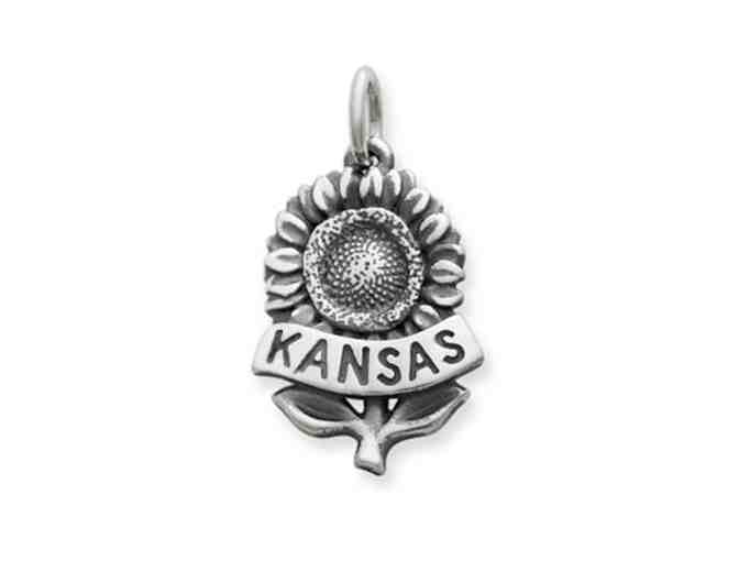 JAMES AVERY Heart and Kansas Sunflower Charm Package with Customizable Bookmark