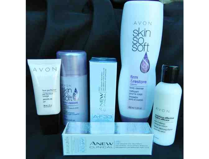 AVON Firm and Restore Beauty Package - ANEW LINE ERASERS, SKIN SO SOFT, FACE PERFECTOR