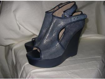 Hugo Boss Blue Snakeskin Shoes (Size 10)