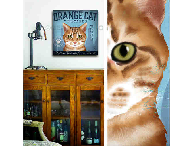 Set of 3 'Cat Company' Graphics on Gallery Wrapped Canvases by Stephen Fowler