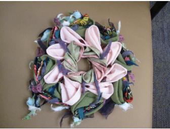 Two Handmade /Hand-Sewn Kanzashi Wreaths Center Pieces