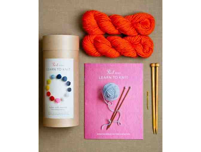 PURL SOHO: Learn To Knit Kit in Clementine Orange
