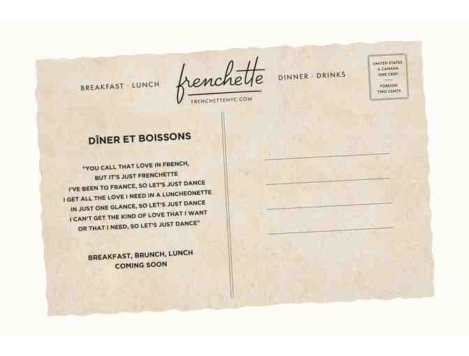 Three Course Dinner & Wine Pairing for two at Frenchette (Tribeca)
