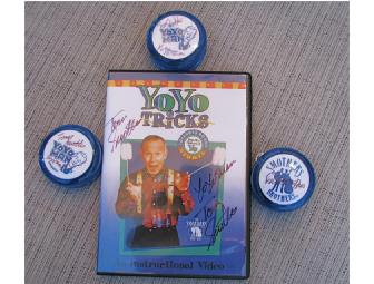 Smothers Brothers Autographed Yoyo Tricks DVD and Three Autographed Yoyos