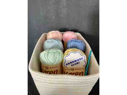 Six Skeins of Natural Cotton Yarn in a Collection of Pastel Colors
