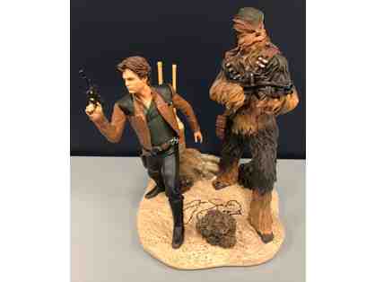 Han Solo and Chewbacca Figurine Autographed by Joonas Suotamo