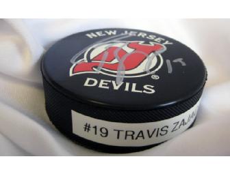 NJ Devil Travis Zajac Signed Hockey Puck