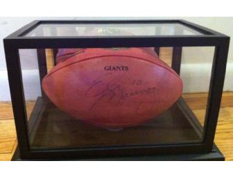 Eli Manning Signed Football & Display Case