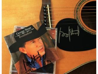 George Strait Autographed Mitchell Acoustic Guitar /w Autographed 'Troubadour' CD