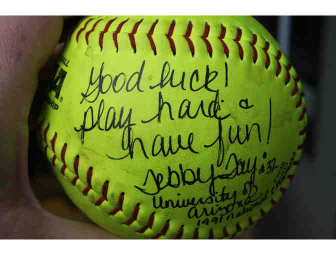 Autographed Softball by Debby Day, #32