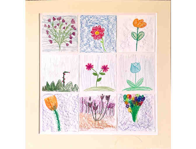 Collection of Crayon and Colored Pencil Flowers Drawings by Class 2 (small) - Photo 1