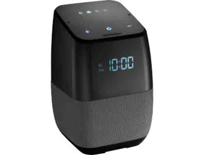 Insignia - Voice Smart Bluetooth Speaker, Alarm Clock w/ Google Assistant - Black