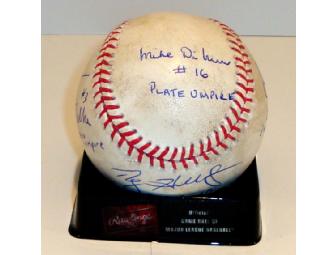 Roy Halladay Perfect Game Baseball Signed by Halladay and Umpire Crew