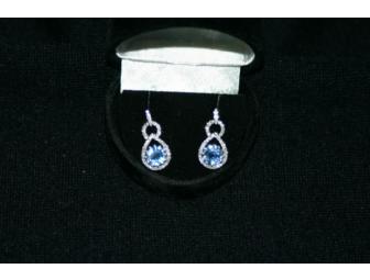Diamond and light blue Sapphire Earrings
