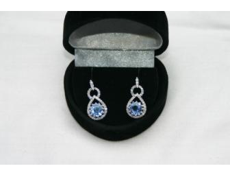 Diamond and light blue Sapphire Earrings