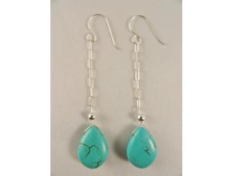 Turquoise & Sterling Silver Earrings by Carolyn Lenihan
