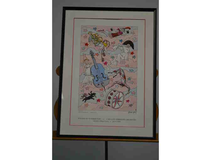 Custom framed Edward Gorey signed/numbered Lithograph-Symphony Sounds of Summer