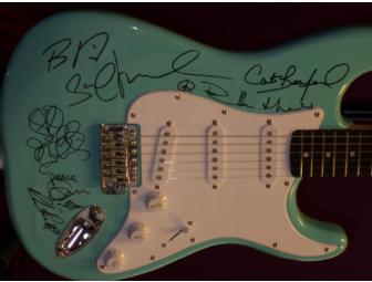 Teal Squier by Fender Guitar Signed by Dave Matthews Band