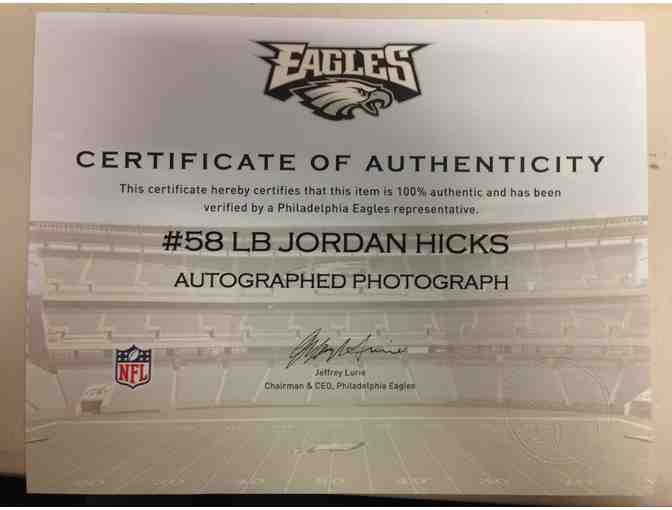 Signed 8x10 Photo of Philadelphia Eagle Jordan Hicks