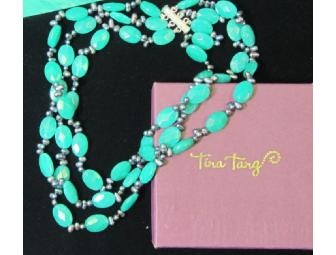 Necklace of Aventurine & Fresh Water Pearls by TIna Tang