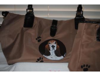 Handpainted 'Basset Hound' Purse and Set
