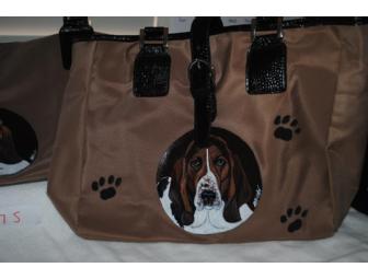 Handpainted 'Basset Hound' Purse and Set