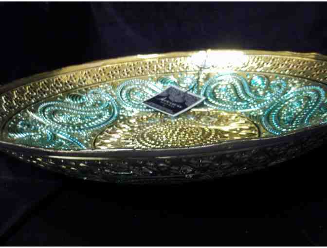 Artistic Accents Genuine Silver & Glass Decorative Bowl made in Turkey