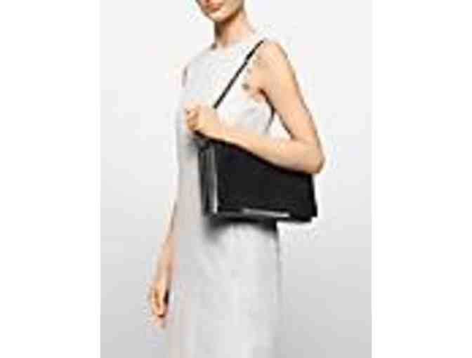 Black Calvin Klein Leather Flap Shoulder Bag