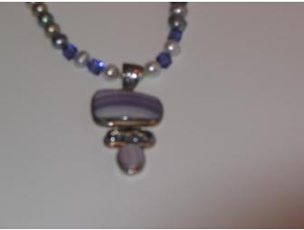 Sterling Silver With Colored and Natural Pearls Necklace