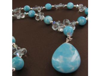 Larimar Blue Topaz Beaded Necklace from Fire & Ice
