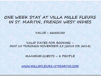 1 WEEK STAY IN A 4-BEDROOM VILLA IN ST. MARTIN, FRENCH WEST INDIES