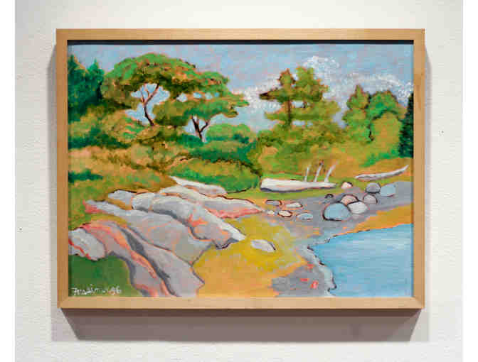 Oil painting by Howard Fussiner, 'Long Cove Shore'
