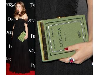Olympia Le-Tan Moliere Book Clutch, as seen on Natalie Portman & Michelle Williams