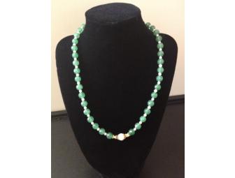 Emerald Jade and Freshwater Pearl Necklace