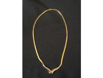14k Yellow Gold Necklace Set with Diamonds