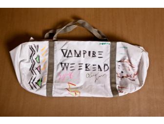 Vampire Weekend Tote Bag signed and decorated by all band members